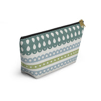 Ribbon Candy Accessory Pouch w T-bottom in Green